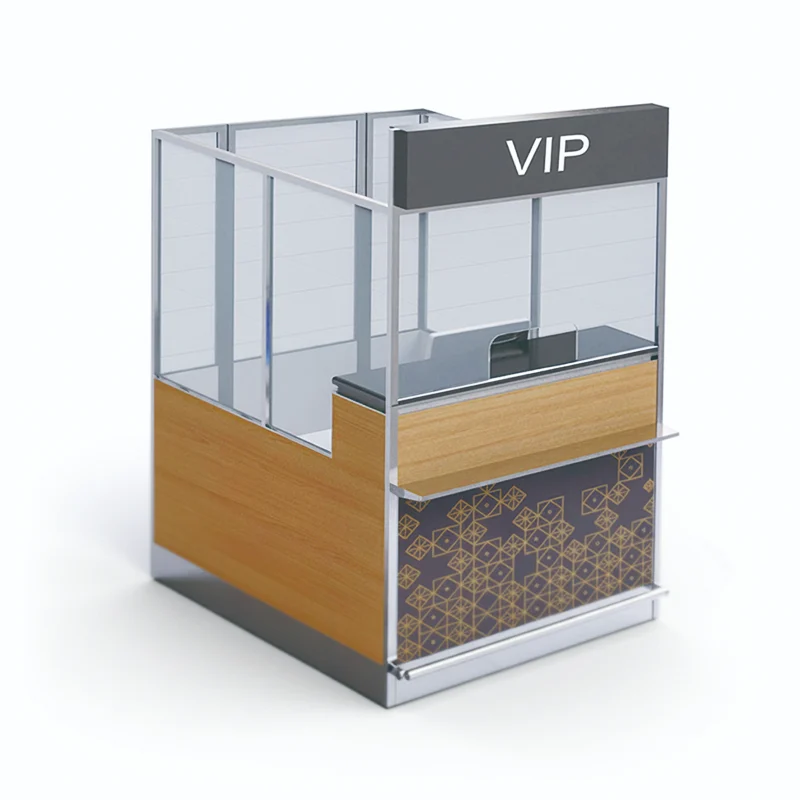 Add-on airport baggage scale unit seamlessly integrating with existing modular counter framework.