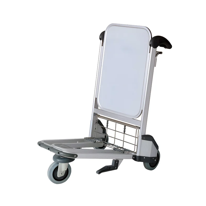 Airport aluminum suitcase trolley designed for transporting multiple pieces of luggage simultaneously.