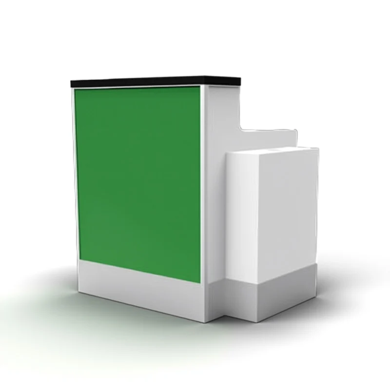 High-pressure laminate finish on airport counter resistant to scratches and chemical cleaning agents.