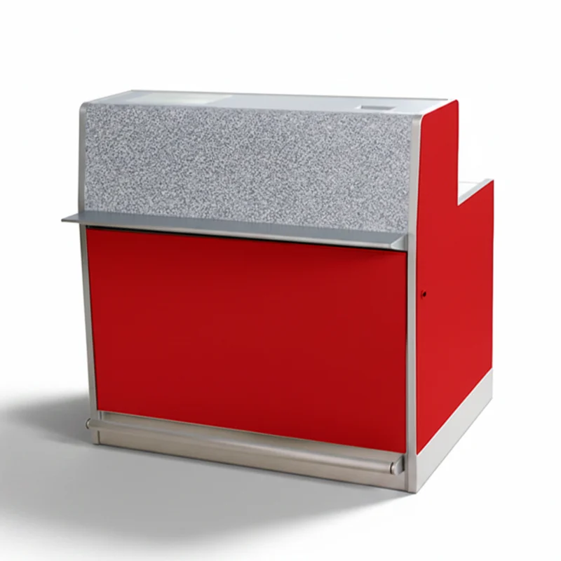 TIG welding stainless steel frame for airport counter by certified fabricator ensuring structural rigidity.