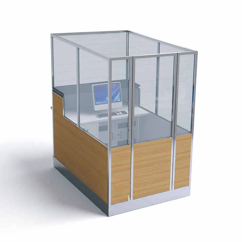 Dedicated airport transportation desk with brochure racks for rental car and shuttle service counters.