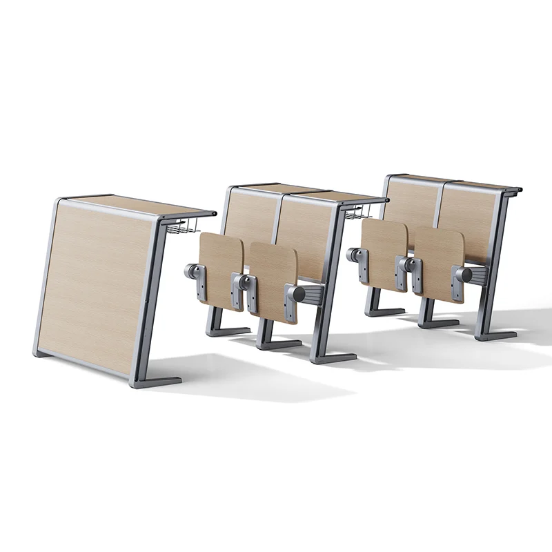 School classroom chair with attached desk for student learning comfort.