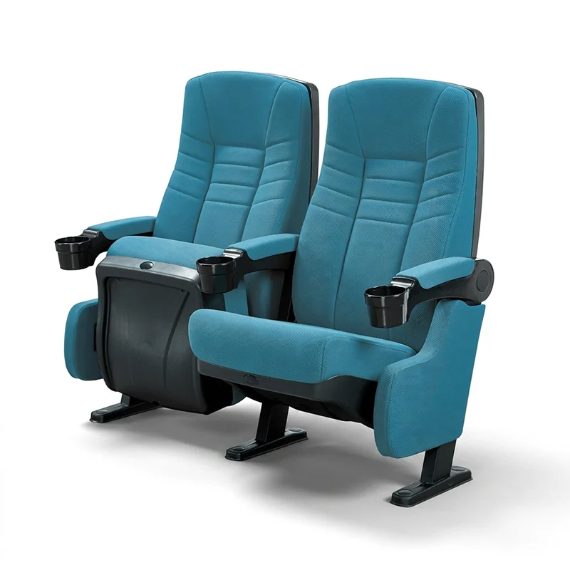 Blue colored cinema chair for contemporary movie theaters creating calm and relaxing atmosphere