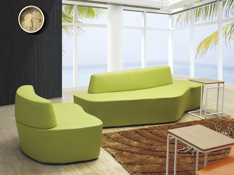 curved modular banquette seating in gray fabric for hotel lobby lounge and public area conversation pit-816-66