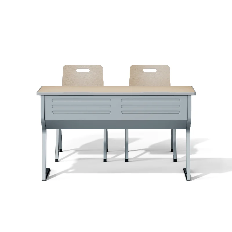 adjustable height student desk and chair set for modern classroom use in primary school with durable steel frame