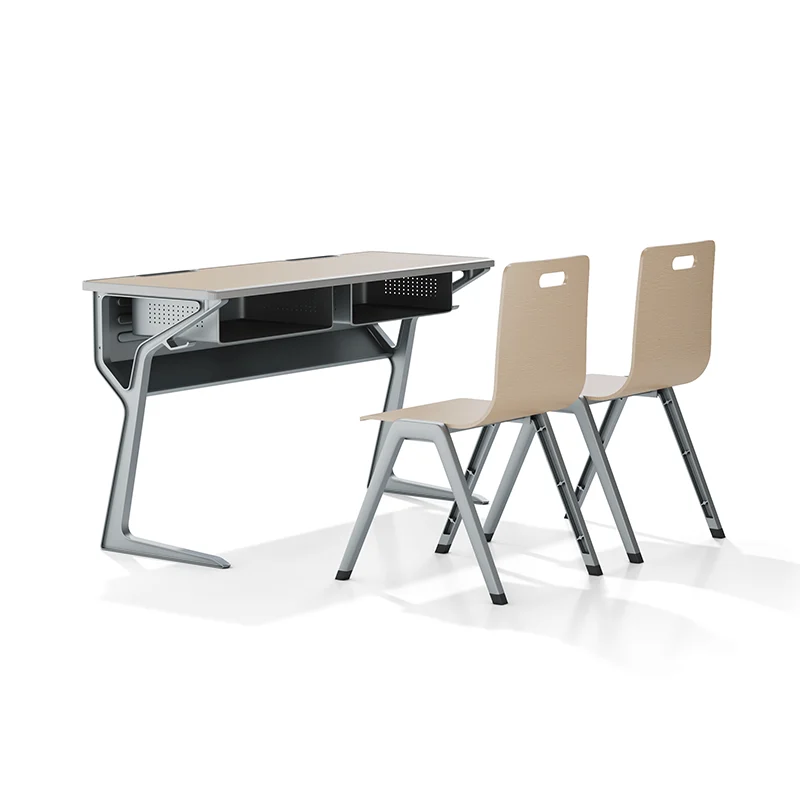 adjustable height student desk and chair set for modern classroom use in primary school with durable steel frame