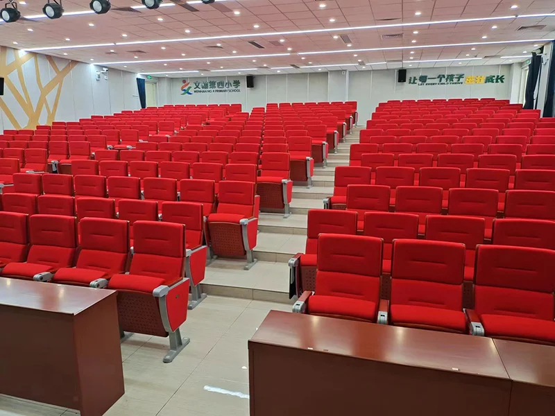 FLYA lecture hall seating at foshan wenhan school auditorium with high-density foam cushions and ergonomic backrest design
