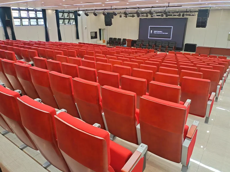 FLYA lecture hall seating at foshan wenhan school auditorium with high-density foam cushions and ergonomic backrest design