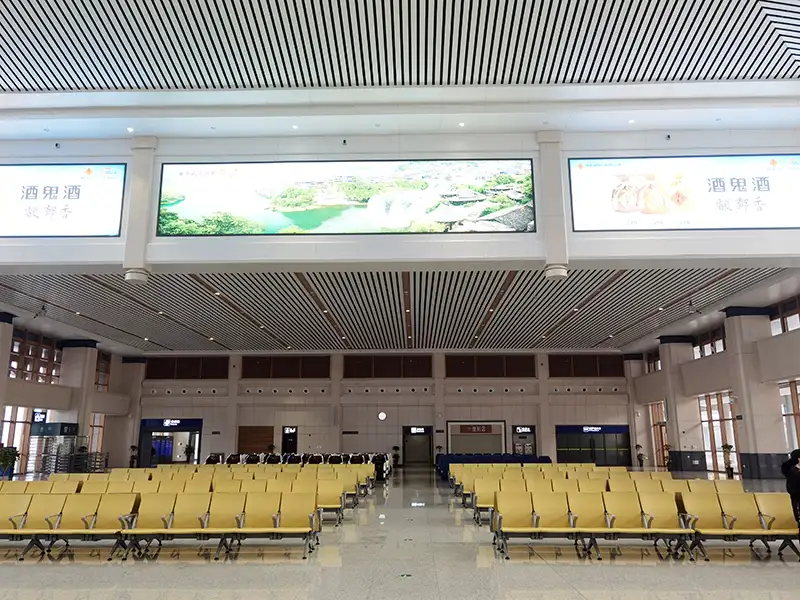 FLYA durable waiting chairs installed in furong town high-speed rail terminal concourse with comfortable PU cushions and heavy-duty frame