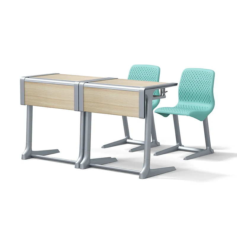 high school adjustable desk and chair set with large writing surface and breathable mesh back support