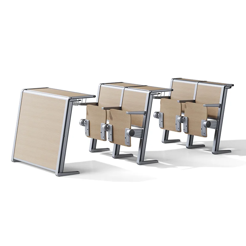 FLYA lecture hall seating installed in tiered classroom with multiple rows of auditorium chairs for student capacity.