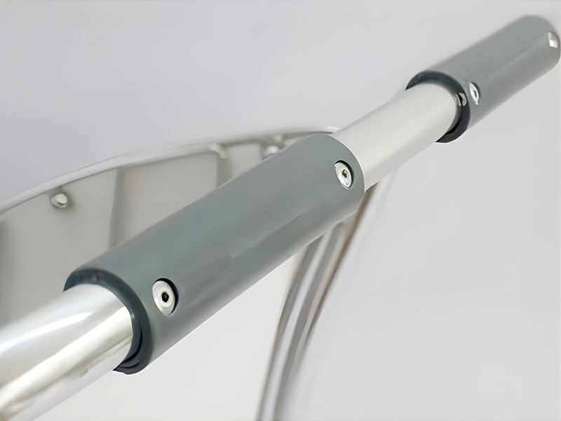 SS304 airport luggage cart with automatic brake system for safe passenger baggage handling operations.