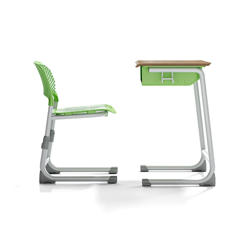 adjustable height student desk and chair set for modern classroom use in primary school with durable steel frame
