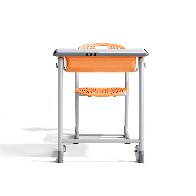 adjustable height student desk and chair set for modern classroom use in primary school with durable steel frame