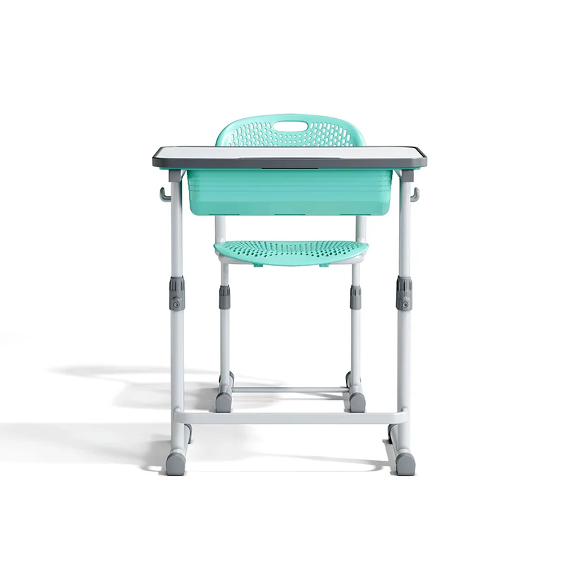 adjustable height student desk and chair set for modern classroom use in primary school with durable steel frame