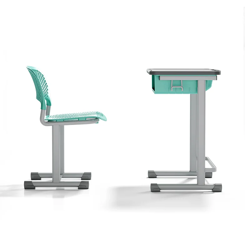 adjustable height student desk and chair set for modern classroom use in primary school with durable steel frame