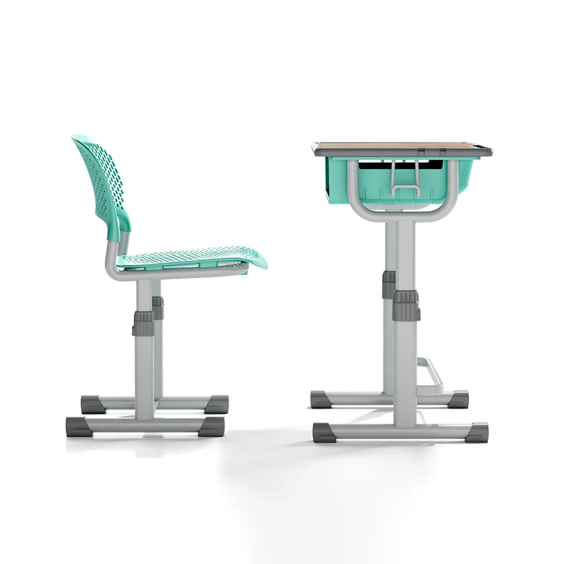 adjustable height student desk and chair set for modern classroom use in primary school with durable steel frame