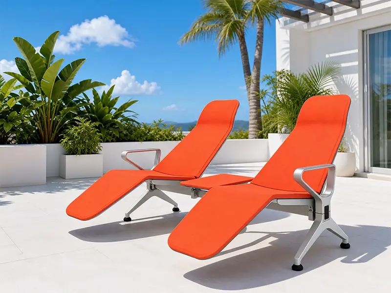 2 seater PU airport chair with table for VIP lounge personal space.