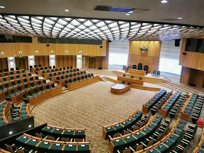 FLYA auditorium conference chairs in zimbabwe conference center with wood frame design for legislative sessions