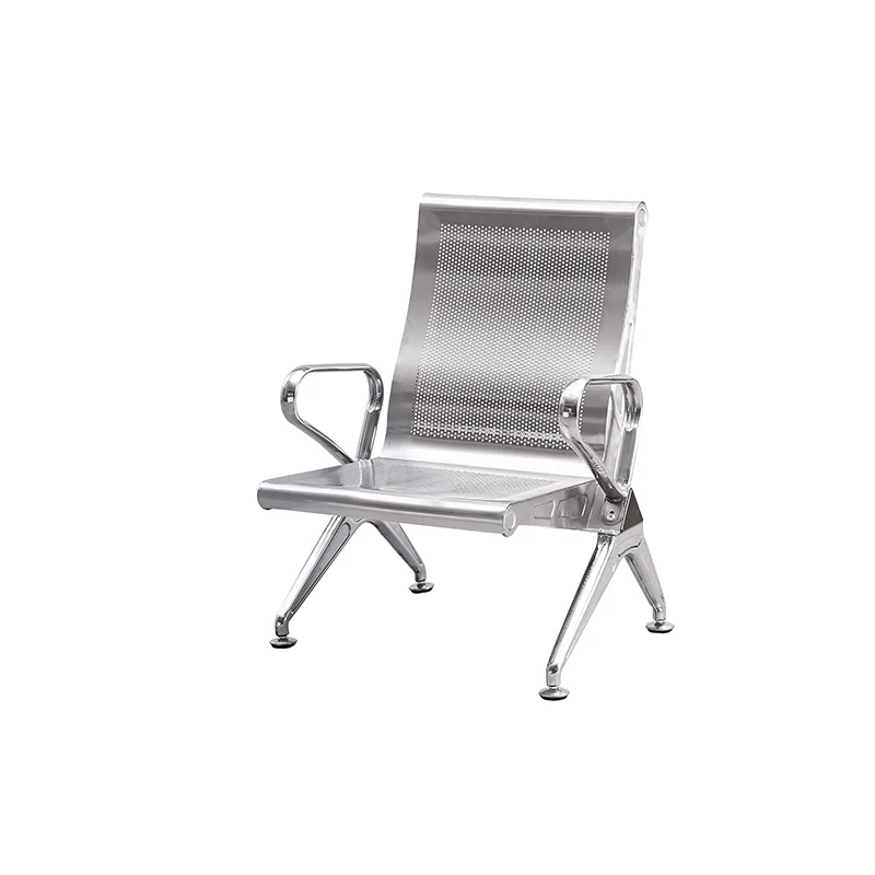 Heavy duty 1 seater waiting bench for transit hub with 24 hour operation durability.
