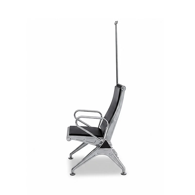 1 seater infusion bench with shared iv pole attachment for dual patient treatment in small spaces.