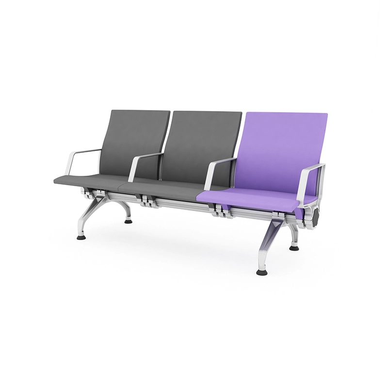 Lightweight 3 seater aluminum alloy waiting bench for easy relocation in flexible seating layout.