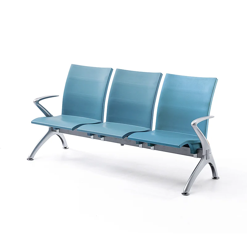 3 seater aluminum hospital waiting chair with lightweight frame for easy rearranging.