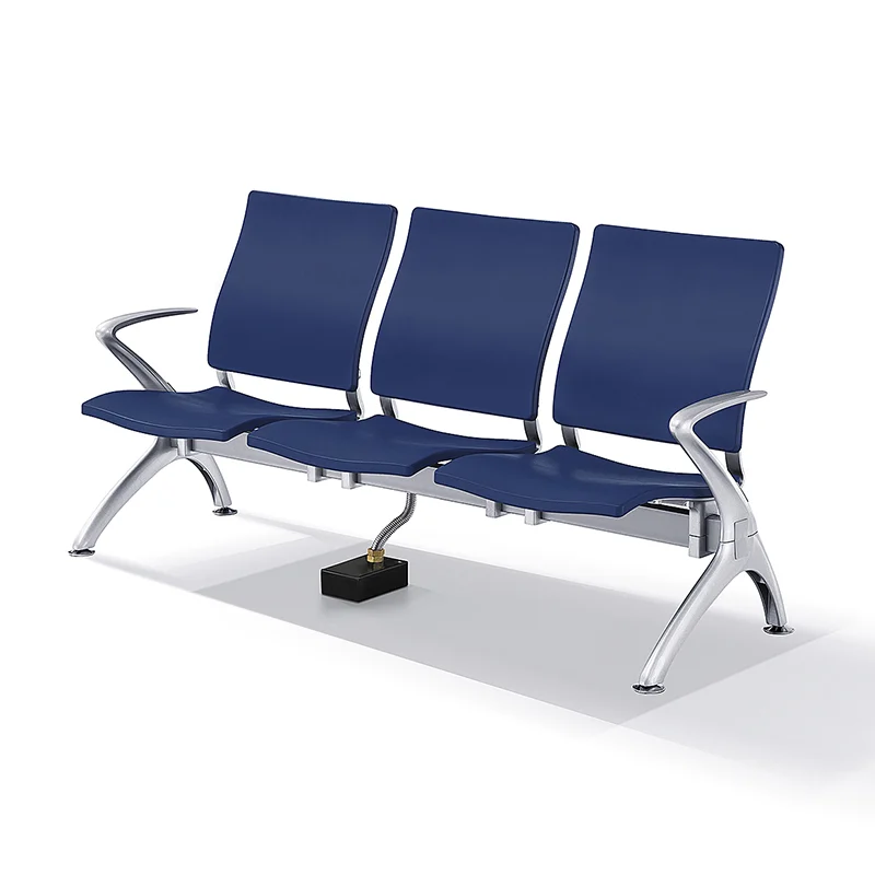 3 seater aluminum waiting chair for bank lobby with corrosion resistant finish for long life.