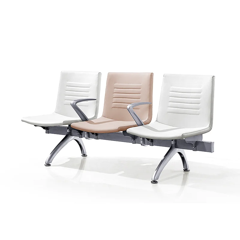 3-seater leather bench without armrests, easy-clean upholstery for dental clinic reception areas, compact seating for small medical offices.