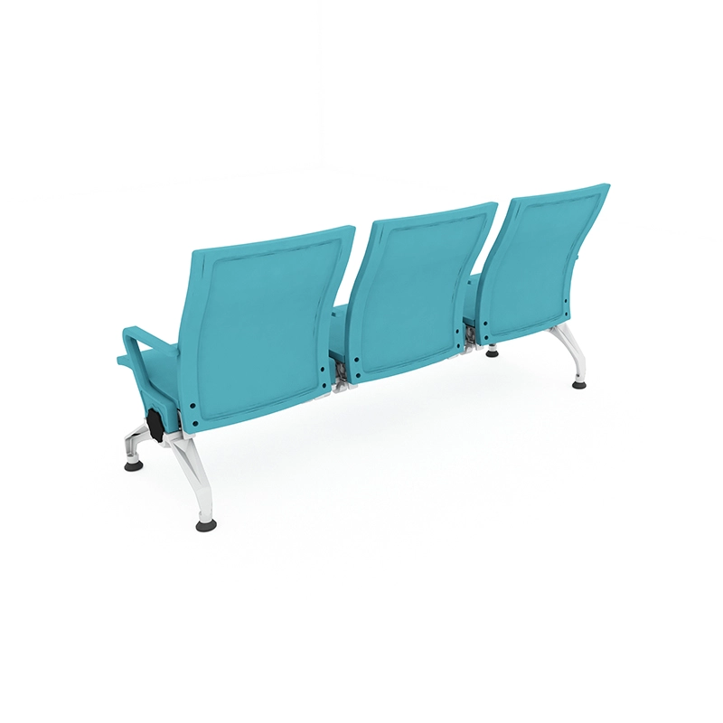 3 seater PU cushioned waiting chair for bank lobby customer reception and queue area.