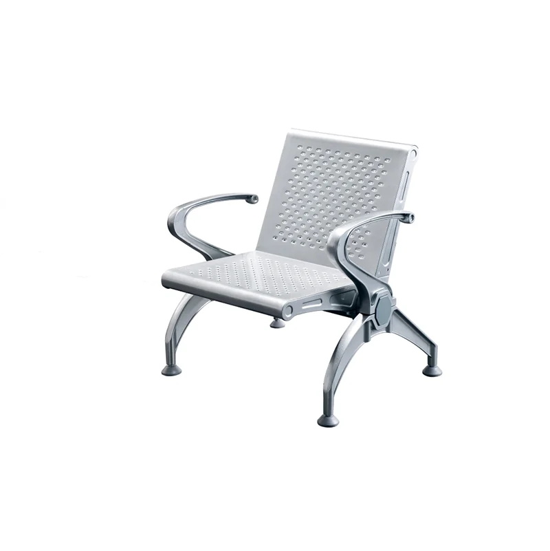 Industrial style 1 seater iron waiting chair for modern public space interior design.