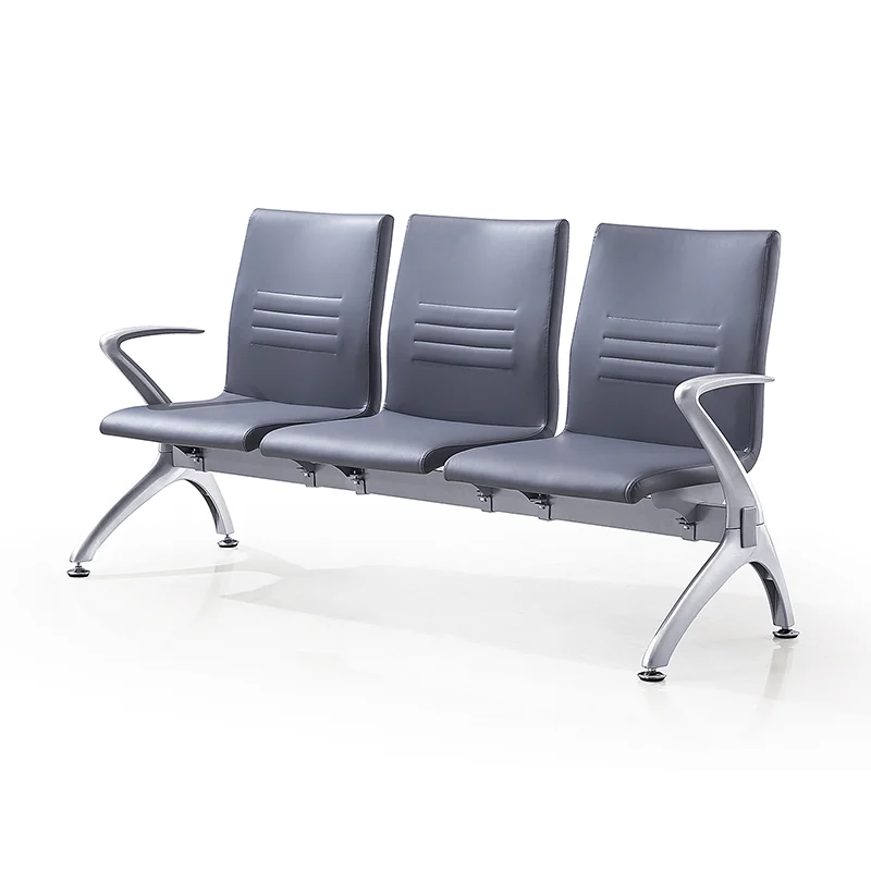 3-seater leather bench without armrests, easy-clean upholstery for dental clinic reception areas, compact seating for small medical offices.