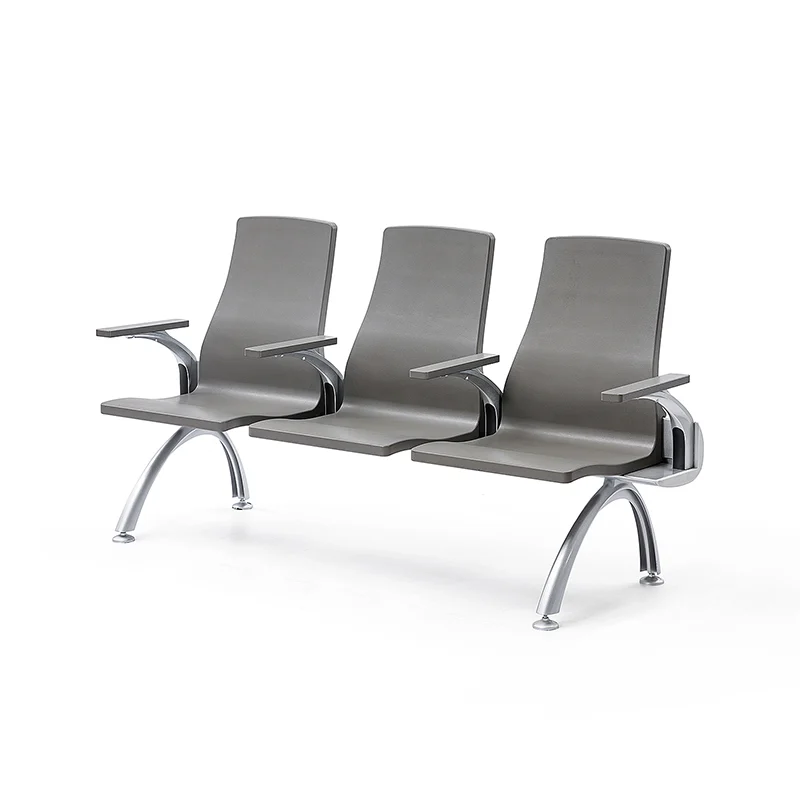 3 seater PU airport chair for premium passenger lounge with extra padding comfort.