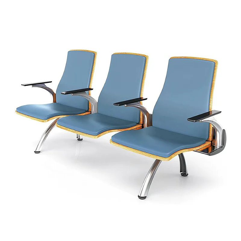3 seater PU waiting bank chair for customer reception area with professional look.