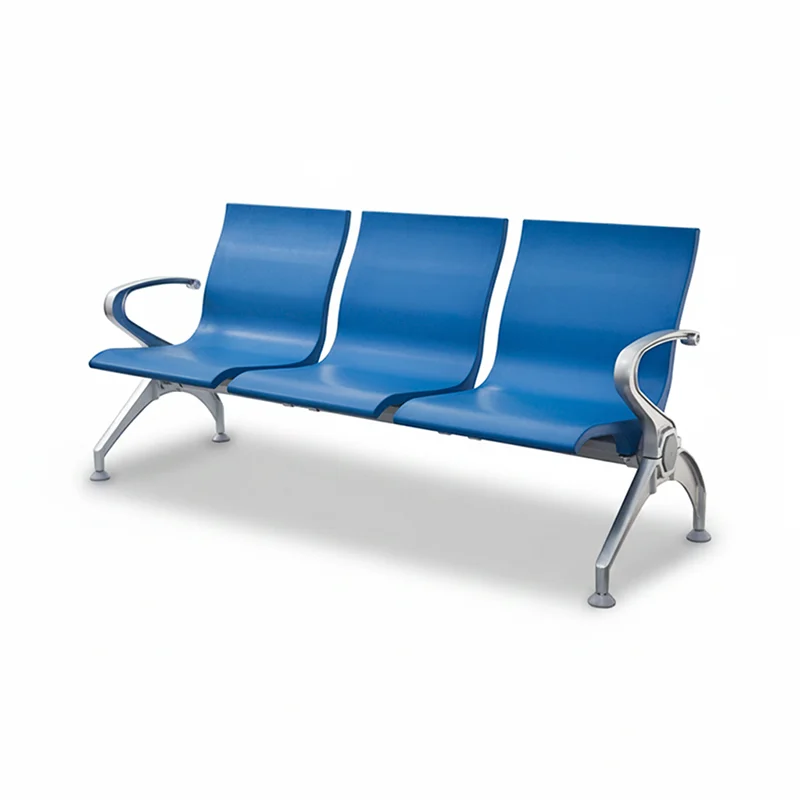 3 seater PU waiting chair for large bank lobby with high customer volume during peak hours.