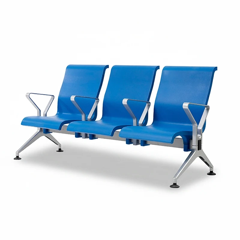 Corrosion proof 4 seater aluminum waiting bench for outdoor railway platform use.