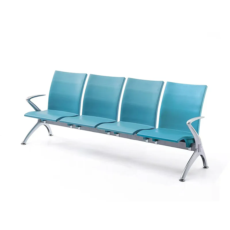 4 seater PU airport chair for transit lounge with comfortable padding for long layover.