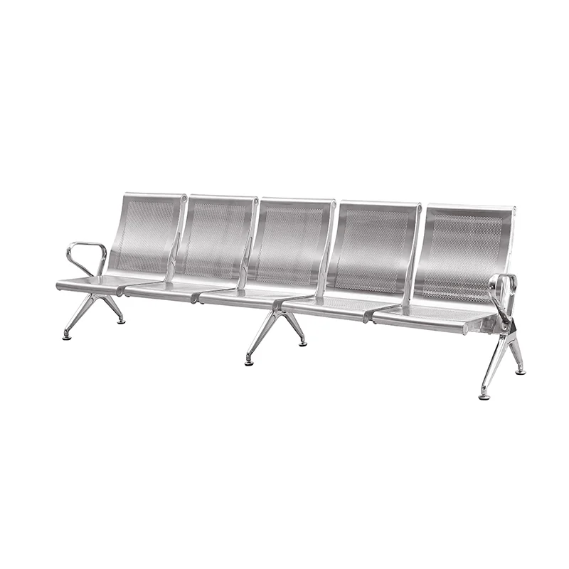 5 seater hospital waiting chair with full armrests at every seat for patient separation.