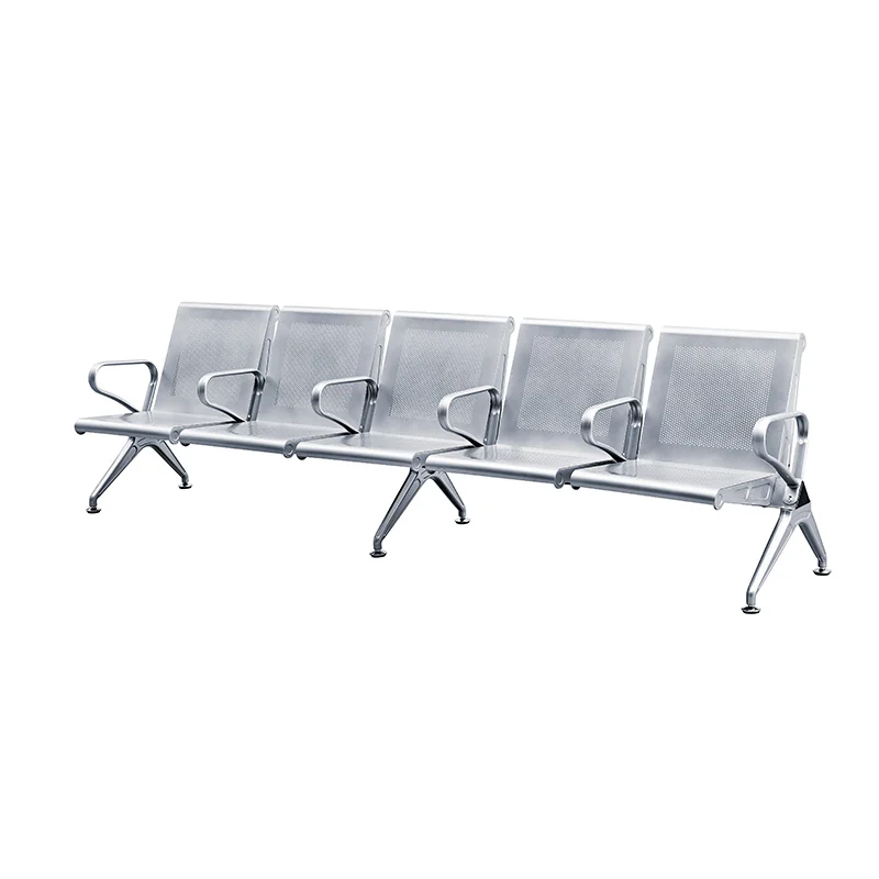 Budget friendly 4 seater iron airport chair for small regional airport terminal.