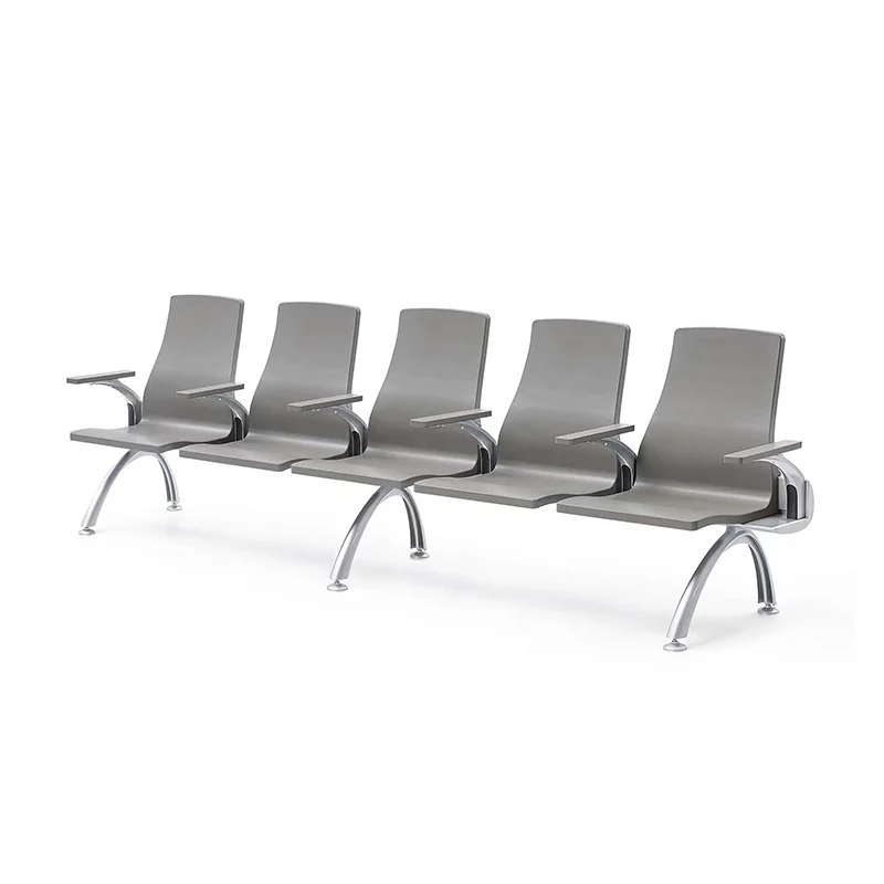 5 seater PU hospital waiting chair for large emergency department waiting area.