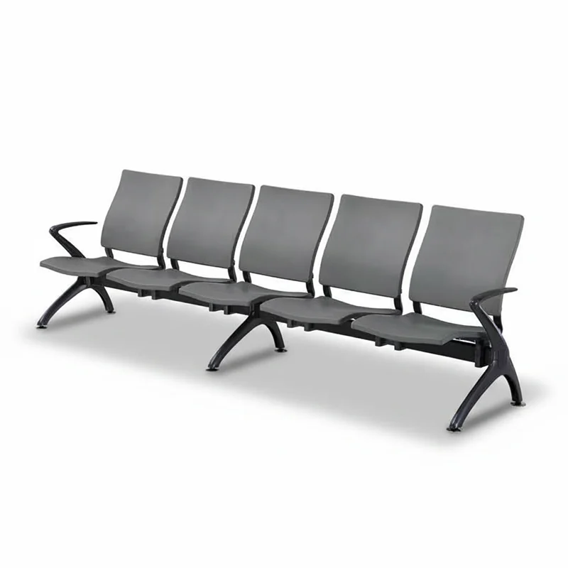 5 seater stainless steel PU waiting chair for airport hospital and railway station use.