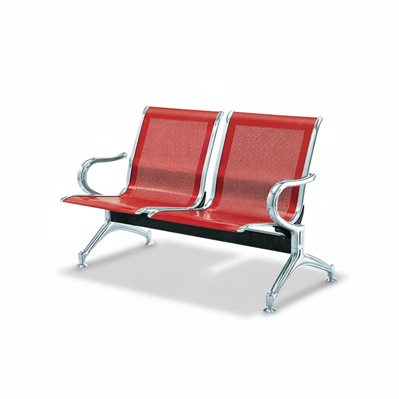 Compact 2 seater airport chair for small waiting niche or corner area.