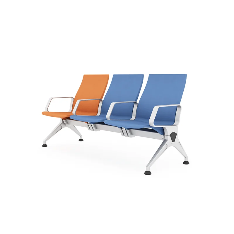 Compact design 3 seater airport chair saving floor space for crowded waiting area.
