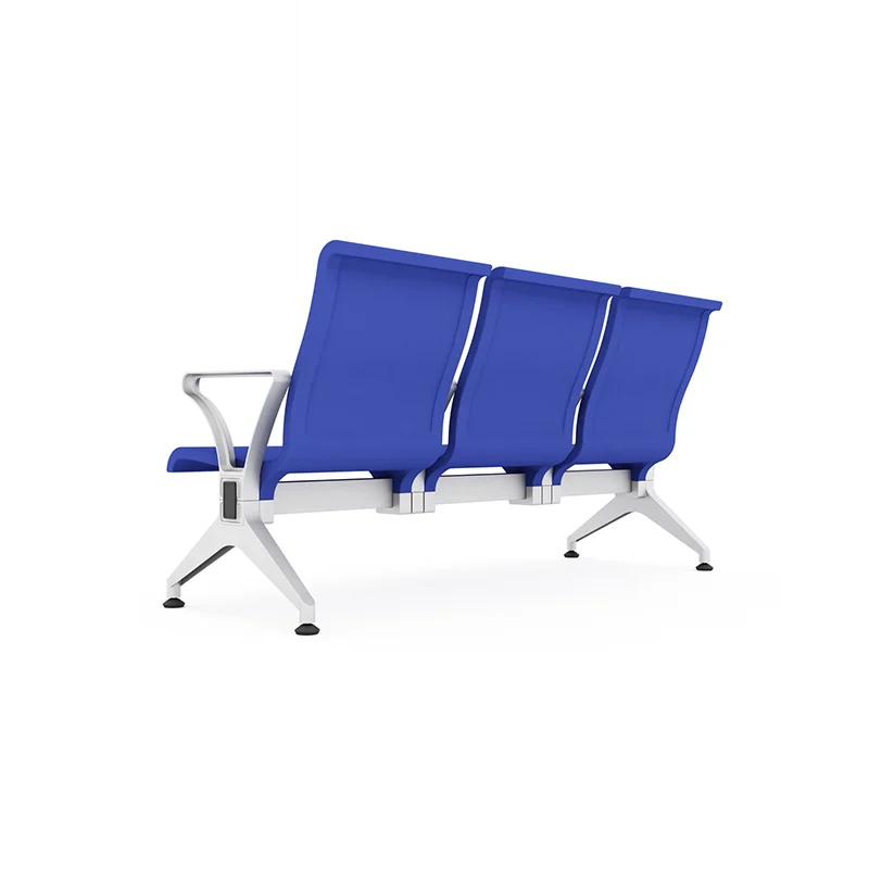 Airport waiting chair specifically designed for gate hold room with tight spacing.
