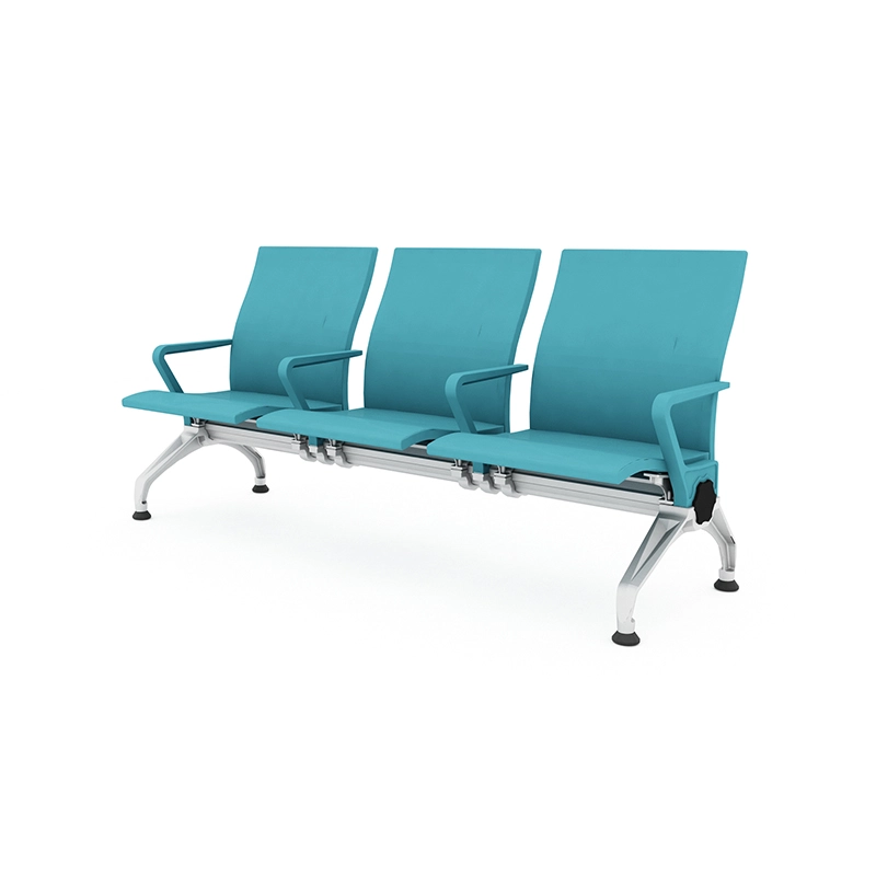 Powder coated 3 seater iron frame airport chair with scratch resistant finish for daily use.