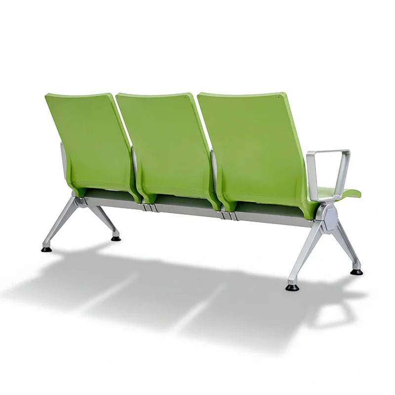 Airport transit lounge waiting chair with extra padding for long layover comfort.