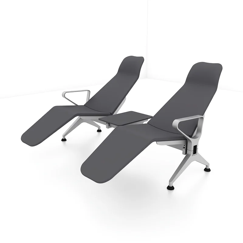 Airport VIP lounge premium waiting chair with leather upholstery and wide seat.