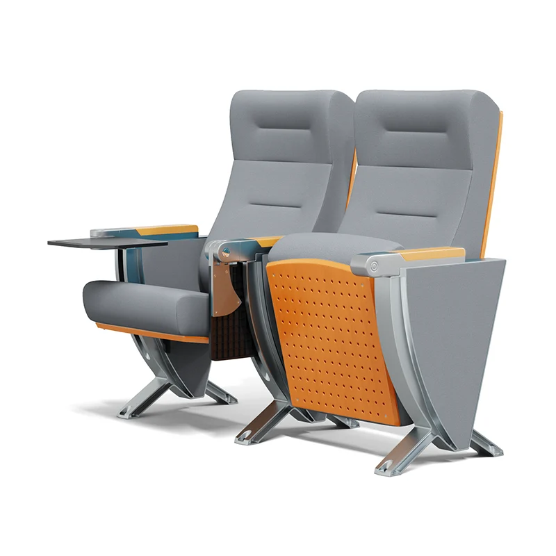 Easy clean vinyl auditorium chair for cinema with food and drink service.