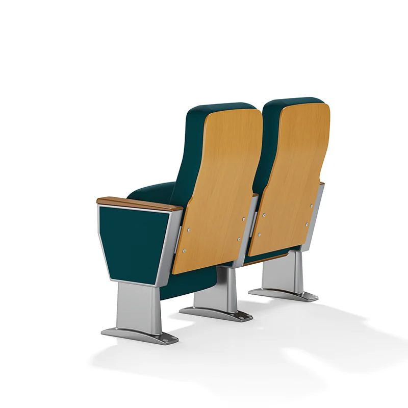 Church worship auditorium chair with kneeler option for religious service.