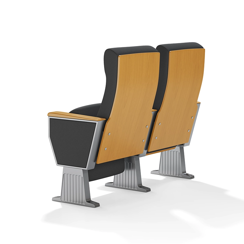 Whisper quiet auditorium chair mechanism for undisturbed movie and lecture experience.